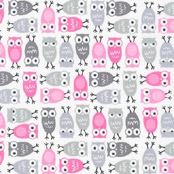Urban Zoologie Owls Pink Grey