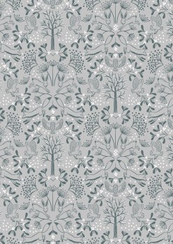 Winter in Bluebell Wood Toile Gray