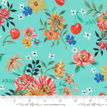 Julia Lg Floral Aqua