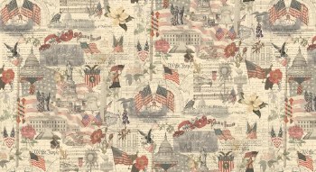 Patriotic Porcelain Scene Mult