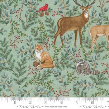 Woodland Winter Animals LtGree