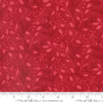 Woodland Winter Leaves Red