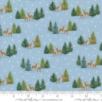 Woodland Winter Deer LtBlue