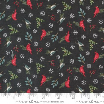 Woodland Winter Birds Black