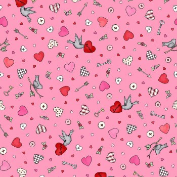 I Heart You Birds Pink