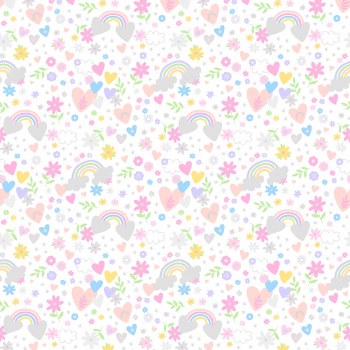 Playtime Flannel Hearts White