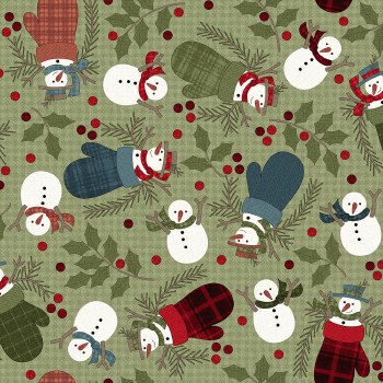 Holly Jolly Snowmen Green