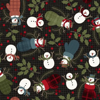 Holly Jolly Snowmen Black