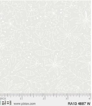 Ramblings 13 Outline Floral Wh