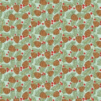 Prairie Christmas Pinecones Teal