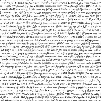 Floral Charms Words White