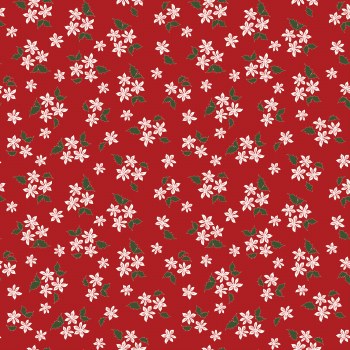 Mistletoe & Holly Floral Red