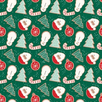 Flannel Christmas Cookie Green