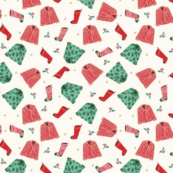 Flannel Christmas PJ's Cream