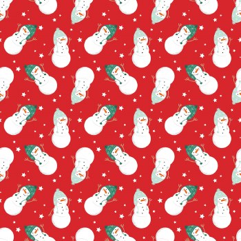 Flannel Christmas Snowmen Red