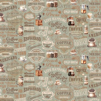 Coffee Time Text Sage