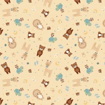 Flannel Baby Animals Yellow