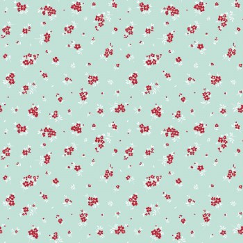 Little Ladybug Flowers Blue