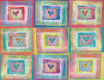 Note Cards Blocks of Hearts