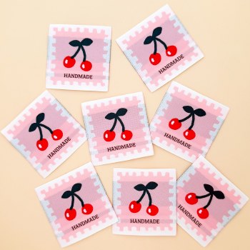 Cherry Pink Woven Labels
