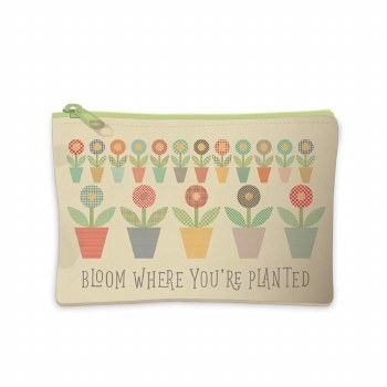 Gingham Garden Lg Canvas Pouch