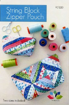 String Block Zipper Pouch