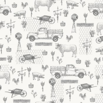 Famrmers Market Toile White