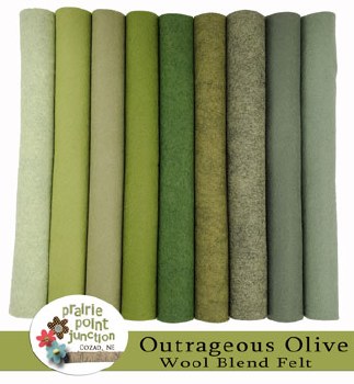 Reets Relish Green Felt Sheet - Wool Felt Fabric - Premium Green Fabric - 20% Wool Felt Blend - DIY, Sewing, Crafting, Felting - National Nonwovens