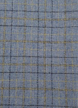 Wool 9" x 28" Lt Blue Windowpane