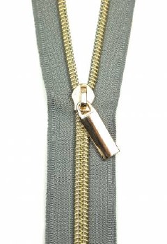 Zipper #5 Nylon Grey/Gold