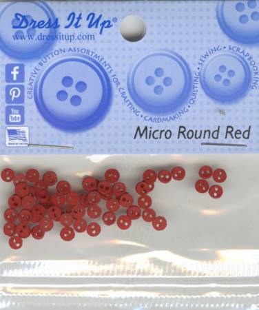 Buttons Micro Round Red - Prairie Point Junction