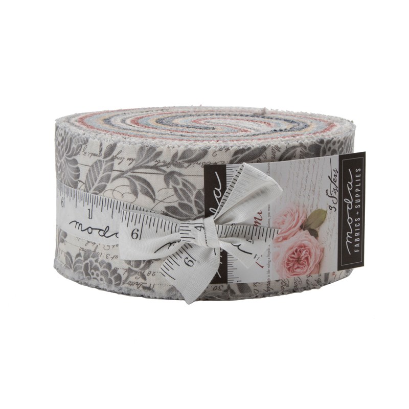 10 JELLY ROLL STRIPS 100/% COTTON PATCHWORK FABRIC ~ SNOW DAY ~ LEWIS /& IRENE