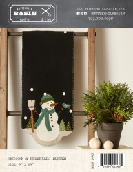 Snowman and Bluebirds Runner