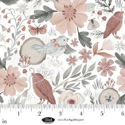 Petals & Pewter Birds White