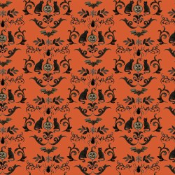 Emerald Hollow Damask Orange