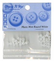 Buttons Micro Mini Round White