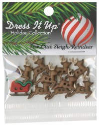 Buttons Sleigh Reindeer
