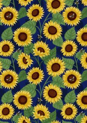 Sunflowers Large and Bee Navy