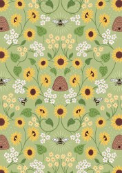 Sunflowers Bee Hive Green