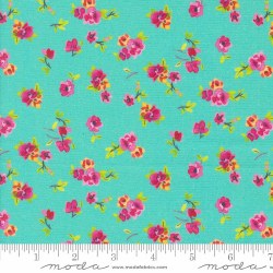 Flower Patches Chintz Aqua