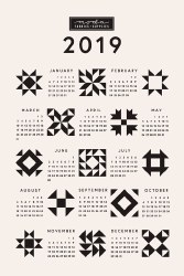 2019 Calendar Quilt BlockTowel 2019 Calendar Quilt BlockTowel