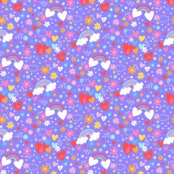 Playtime Flannel Hearts Violet