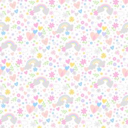 Playtime Flannel Hearts White