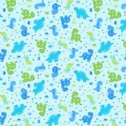 Playtime Flannel Dinos Aqua