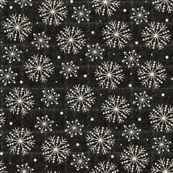 Holly Jolly Snowflakes Black