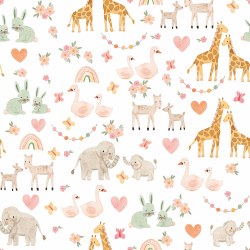 Juvenile Flannel Animal White Juvenile Flannel Animal White