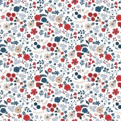 Red White True Floral Off Whit