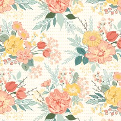 New Beginnings 108  Inch Floral Cream