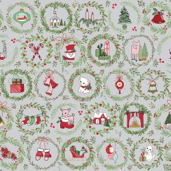 Mistletoe & Holly Wreath Silver