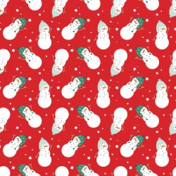 Flannel Christmas Snowmen Red